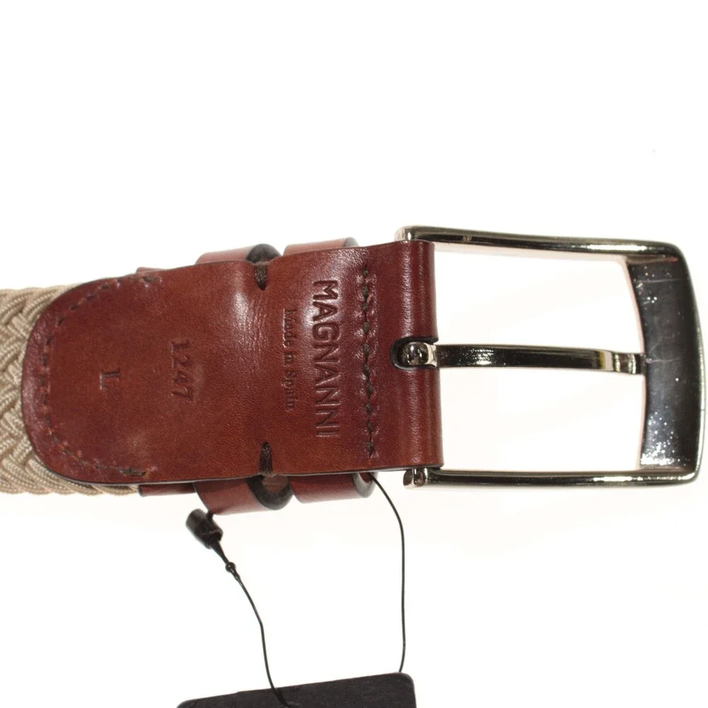 Magnanni NWT Braided / Woven Belt Size L (US 40-42) in Beige Made in Spain